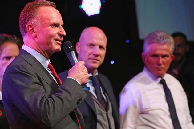 Trainer Cheftrainer Jupp HEYNCKES (FCB), Matthias SAMMER, Vorstand FCB, Karl-Heinz RUMMENIGGE (Vorstandsvorsitzender FCB AG) Fussball UEFA Champions League, Finale, beim Champions League Finale Bankett im Grosvenor House CL Saison 2012 2013, FCB, München, BVB FC BAYERN MÜNCHEN - BORUSSIA DORTMUND (2 -1 )
