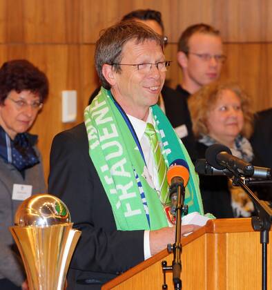 VfL Wolfsburg Frauen, Empfang im Rathaus der Stadt Wolfsburg, Klaus Mohr, Oberbürgermeister Wolfsburg