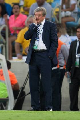 Football - International Friendly - Brazil vs. England Roy Hodgson, England manager looks troubled at the Maracana Stadium, Rio de Janeiro