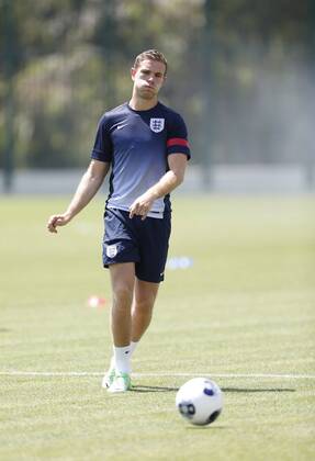 England s Jordan Henderson during training - England Training session - UEFA U21 Championship 2013 - Netanya Training Ground - Netanya - Israel - 07 06 2013 - Pic David Klein Sportimage EDITORIAL USE ONLY. No use with unauthorised audio, video, data, fixture lists, club league logos or live services. Online in-match use limited to 120 images, no video emulation. No use in betting, games or single club league player publications.