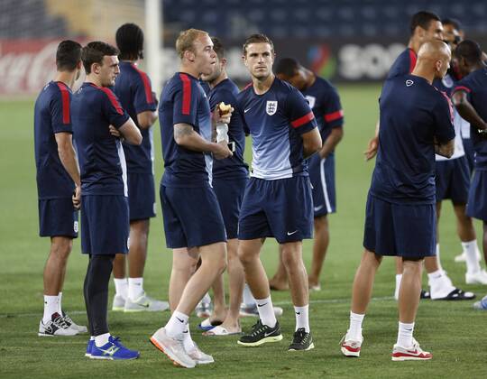 England s Jordan Henderson during their walk around the Teddy Stadium England U21 Training - UEFA U21 Championship 2013 - Teddy Stadium - Jerusalem - Israel - 10 06 2013 - Pic David Klein Sportimage EDITORIAL USE ONLY. No use with unauthorised audio, video, data, fixture lists, club league logos or live services. Online in-match use limited to 120 images, no video emulation. No use in betting, games or single club league player publications.