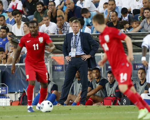 England s Stuart Pearce looks on - Israel U21 vs England U21 - UEFA U21 Championship 2013 - Teddy Stadium - Jerusalem - Israel - 11 06 2013 - Pic David Klein Sportimage EDITORIAL USE ONLY. No use with unauthorised audio, video, data, fixture lists, club league logos or live services. Online in-match use limited to 120 images, no video emulation. No use in betting, games or single club league player publications.