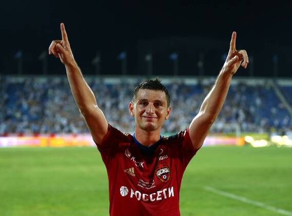 ITAR-TASS: ROSTOV-ON-DON, RUSSIA. JULY 13, 2013. CSKA s Alan Dzagoev seen after winning a match for the Russian Football Super Cup against Zenit St. Petersburg at the Olimp-2 Stadium. FC CSKA won the game 3:0.  RE121BF1