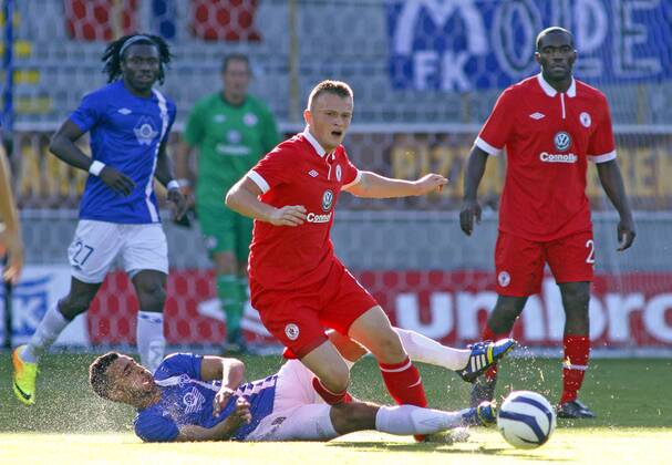 Fotball Football UEFA Champions League Qual 2QR 23 23.07.2013 at Aker Stadion, Molde Molde FK V Sligo Rovers - David Cawley - Sligo 