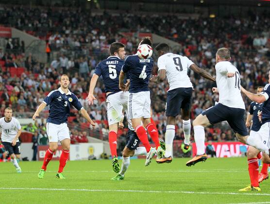 England s Danny Welbeck scoring his sides second goal England v Scotland - International Friendly - Wembley - London - England -14 08 2013 - Pic DavidxKlein Sportimage EDITORIAL USE ONLY. No use with unauthorised audio, video, data, fixture lists, club league logos or live services. Online in-match use limited to 120 images, no video emulation. No use in betting, games or single club league player publications.