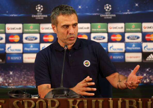 Ersun Yanal head coach of Fenerbahce Football Club attends a press conference ahead of their UEFA Chanpions League playoff first leg match against Arsenal in Istanbul 20.08.2013 