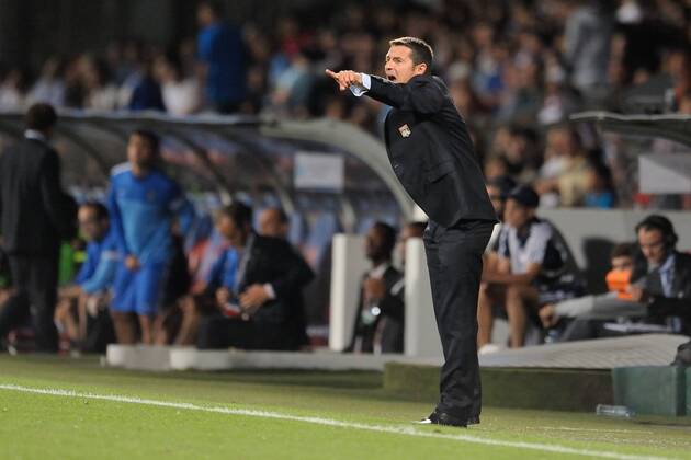 Remi Garde (entraineur lyon) FOOTBALL : Olympique Lyon vs Real Sociedad San Sebastian - Ligue des champions - 20 08 2013 FredericChambert Panoramic 