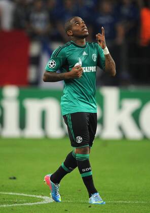 21-08-2013, Fussball, Saison 2013-2014, UEFA Champions League, Play Off, FC Schalke 04 - PAOK Saloniki, Jubel Jefferson Farfan (Schalke 04)