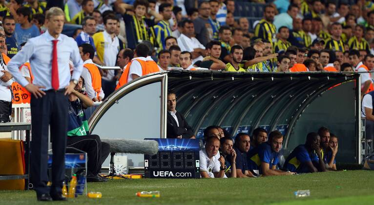 UEFA Champions League playoff first leg match between Fenerbahce Istanbul and Arsenal FC London at Sükrü Saracoglu Stadium in Istanbul, on august 21, 2013. Coach Ersene Wenger of Arsenal.