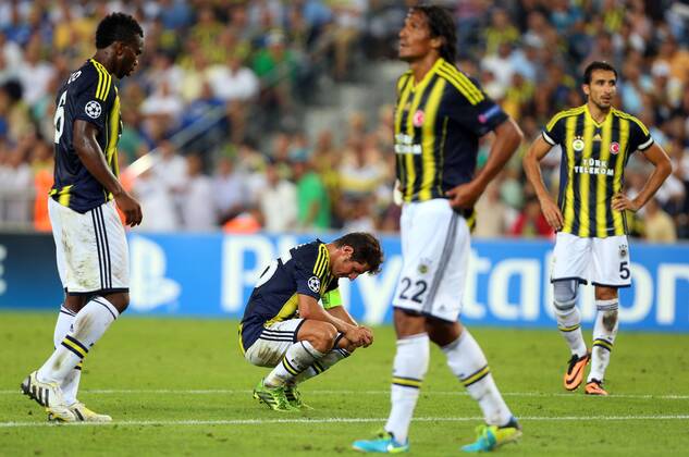 UEFA Champions League playoff first leg match between Fenerbahce Istanbul and Arsenal FC London at Sükrü Saracoglu Stadium in Istanbul, on august 21, 2013.Emre Belozoglu of Fenerbahce.