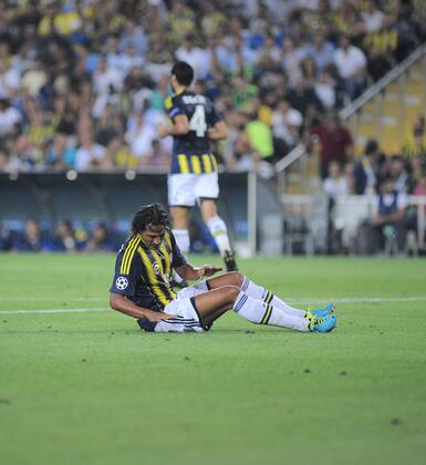 UEFA Champions League playoff first leg match between Fenerbahce Istanbul and Arsenal FC London at Sükrü Saracoglu Stadium in Istanbul, on august 21, 2013. Bruno Alves of Fenerbahce.