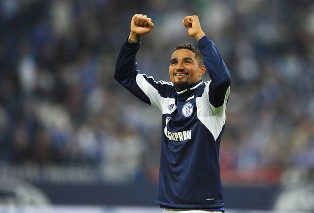 31-08-2013, Fussball, Saison 2013-2014, 1. Bundesliga, 4. Spieltag, FC Schalke 04 - Bayer 04 Leverkusen, Jubel Kevin-Prince Boateng (Schalke 04)