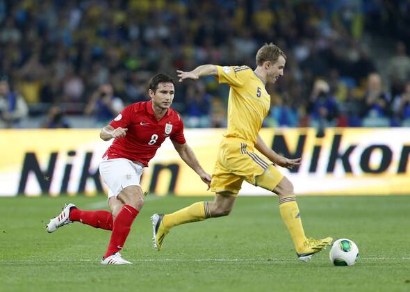 England s Frank Lampard in action Ukraine v England - 2014 World Cup Qualifier - Olympic Stadium - Kiev - Ukraine -10 09 2013 - Pic David Klein Sportimage EDITORIAL USE ONLY. No use with unauthorised audio, video, data, fixture lists, club league logos or live services. Online in-match use limited to 120 images, no video emulation. No use in betting, games or single club league player publications.