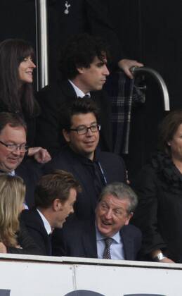 Tottenham Hotspur v Norwich City . . London, UK . . 14.09.2013 Comedians Stephen Mangan, Michael McIntyre and England manager Roy Hodgson in the crowd.