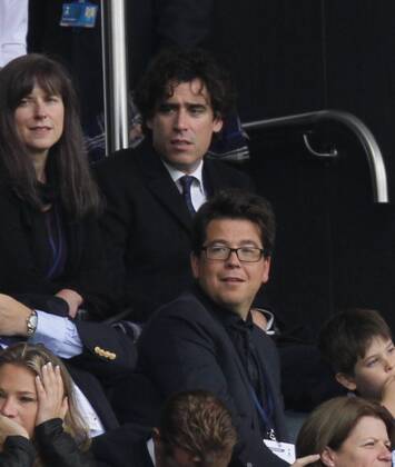Tottenham Hotspur v Norwich City . . London, UK . . 14.09.2013 Comedians Stephen Mangan, Michael McIntyre in the crowd.