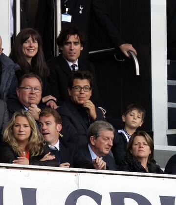 Tottenham Hotspur v Norwich City . . London, UK . . 14.09.2013 Comedians Stephen Mangan, Michael McIntyre and England manager Roy Hodgson in the crowd.