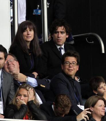 Tottenham Hotspur v Norwich City . . London, UK . . 14.09.2013 Comedians Stephen Mangan, Michael McIntyre in the crowd.