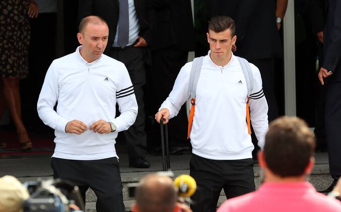 Gareth Bale of Real Madrid arrives in Istanbul, ahead of their UEFA Champions League match against Galatasaray at Ali Sami Yen Arena, on September 16, 2013 in Istanbul, Turkey. 