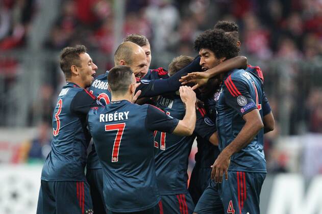 Torjubel der Mannschaft (FC Bayern Muenchen) FC Bayern Muenchen vs. PFC CSKA Moskau, Fussball, Championsleague, 17.09.2013 EP_ckt
