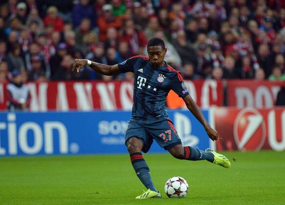 17.09.2013, xjhx, Fussball, Champions League, FC Bayern München - ZSKA Moskau, v.l. David Alaba (FC Bayern München) Goal scored, Tor zum 1:0