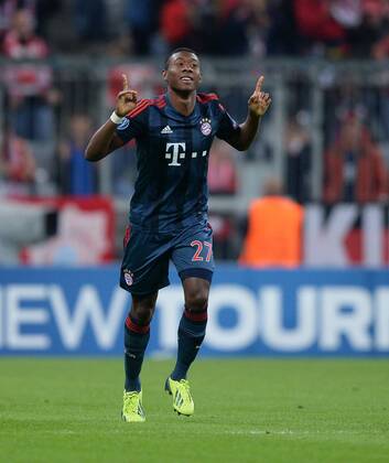 FUSSBALL CHAMPIONS LEAGUE SAISON 2013 2014 Vorrunde FC Bayern München - ZSKA Moskau 17.09.2013 David Alaba (FC Bayern München) jubelt nach dem 1:0 