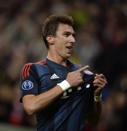 17.09.2013, Fussball Championsleague 2013 2014, Vorrunde, 1.Spieltag, FC Bayern München - ZSKA Moskau, in der Allianzarena München. Torjubel Mario Mandzukic (Bayern München).