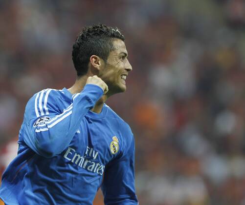 Champions League match played between Real Madrid and Galatasaray Istanbul. In this picture, Cristiano Ronaldo celebrates a goal for Real Madrid. xBEATRIZxGUZMANx