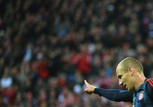 17.09.2013, xjhx, Fussball, Champions League, FC Bayern München - ZSKA Moskau, v.l. Arjen Robben (FC Bayern München) Torjubel, Goal celebration, celebrate the goal 3:0