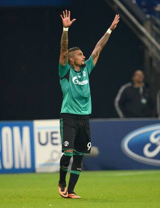 18-09-2013, Fussball, Saison 2013-2014, UEFA Champions League, Vorrunde, FC Schalke 04 - Steaua Bukarest, Jubel Kevin Prince Boateng (Schalke 04)