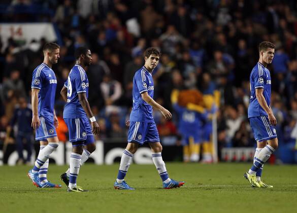 Chelsea s Oscar walks off dejectedly Chelsea v FC Basel - Champions League - Stamford Bridge - London - England -18 09 2013 - Pic David Klein Sportimage EDITORIAL USE ONLY. No use with unauthorised audio, video, data, fixture lists, club league logos or live services. Online in-match use limited to 120 images, no video emulation. No use in betting, games or single club league player publications.