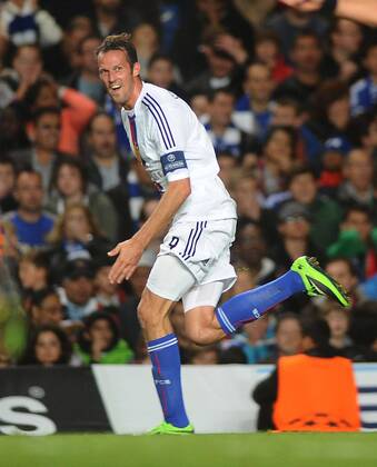 Football - Chelsea v Basel Champions League @ Old Trafford 18 09 2013 Marco Streller - Basel celebrates scoring goal no. 2 ( The winning goal ) 
