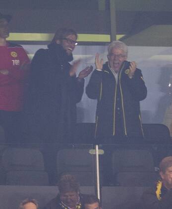 Dortmund, 01.10.2013, Signal-Iduna-Park Torjubel: Trainer Jürgen Klopp (BvB) und Josef Schneck Borussia Dortmund (BVB) - Olympique Marseille