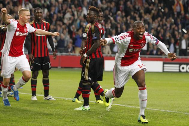 Stefano Denswil of Ajax during the Champions League match between Ajax Amsterdam and AC Milan on Oktober 1, 2013 at the Amsterdam Arena in Amsterdam, The Netherlands. Ajax v AC Milan Champions League 2013 2014 xVIxLaurensxLindhoutxIVx 1826556