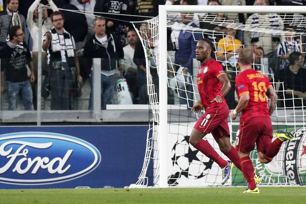 Didier Drogba Galatasaray, Goal Celebration - Torino, 02.10.2013 - UEFA Champions League 2013 2014 - Juventus Torino vs Galatasaray Istanbul - MarcoxBertorello