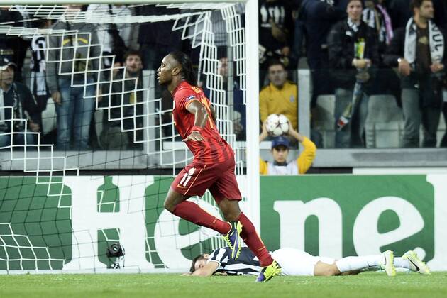 Db Torino 02 10 2013 - Champions League Juventus - Galatasaray foto Daniele Buffa Image Sport nella foto: esultanza gol Didier Drogba 