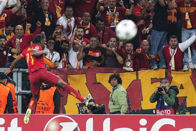 Esultanza dopo il gol Didier Drogba Galatasaray, Goal Celebration Torino 02-10-2013 Juventus Stadium Football Calcio 2013 2014 Champions League Juventus - Galatasaray Foto Marco Bertorello Insidefoto MarcoxBertorello
