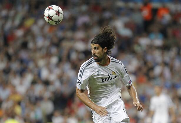 Soccer match between Real Madrid and FC Copenhagen of the Champions League, held at the Santiago Bernabeu stadium, in Madrid 10 2 2013. Sami Khedira 