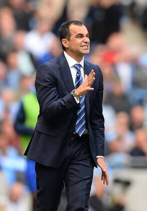 Roberto Martinez manager of Everton - Barclays Premier League - Manchester City vs Everton - Etihad Stadium - Manchester - England - 05 10 13 - Picture Simon Bellis Sportimage EDITORIAL USE ONLY. No use with unauthorised audio, video, data, fixture lists, club league logos or live services. Online in-match use limited to 120 images, no video emulation. No use in betting, games or single club league player publications.
