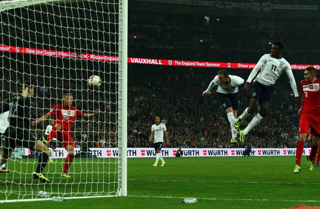 England v Poland - World Cup Qualifier . . Wembley, London, UK . . 15.10.2013 Wayne Rooney scores a goal for England. 1-0 