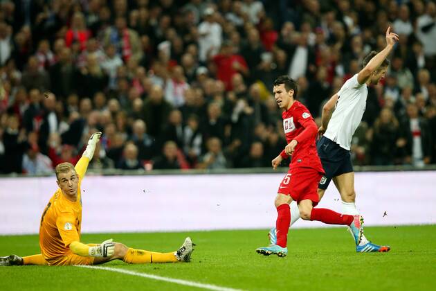 Poland s Waldemar Sobota s scores, but the goal is ruled offside - England v Poland - 2014 Fifa World Cup Qualifier - London - Wembley - England - 15 10 2013 - Pic Charlie Forgham-Bailey Sportimage EDITORIAL USE ONLY. No use with unauthorised audio, video, data, fixture lists, club league logos or live services. Online in-match use limited to 120 images, no video emulation. No use in betting, games or single club league player publications.