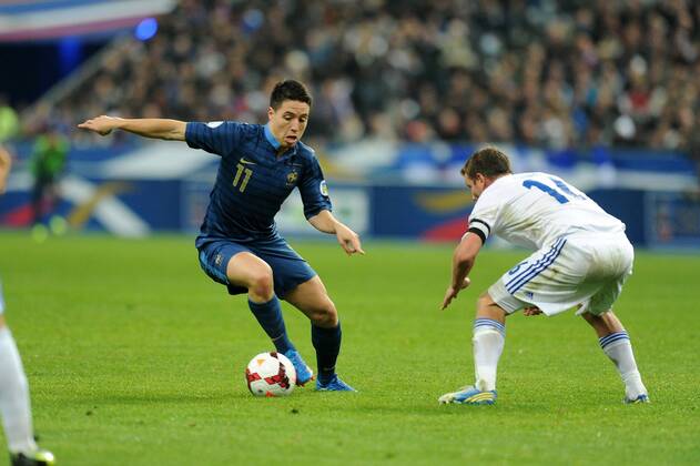 Samir Nasri (France) Teemu Tainio (Finland) France - Finland -15 10 2013 N.LeGouic FEP Panoramic