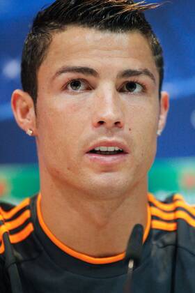 MADRID, SPAIN OCTOBER 22: Real Madrid forward Cristiano Ronaldo at a pregame press conference ahead of the Champions League match Real Madrid vs Juventus, in the press room of the Valdebebas sports complex on the 22nd of October 2013 in Madrid, Spain (Photo: Madridismo SL Cordon Press) 