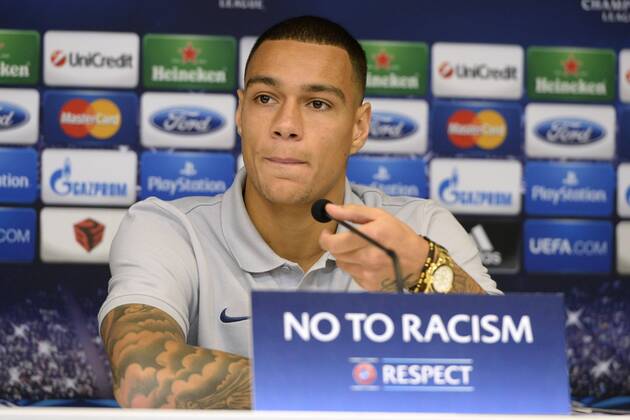 Gregory Van Der Wiel ( Paris Saint Germain ) FOOTBALL: Pressekonferenz Paris Saint Germain - Bruxelles - 22 10 2013 xPhotoNewsx 