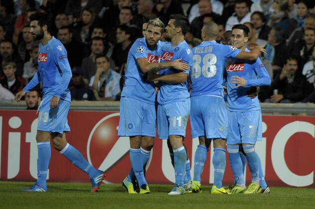 Joie But Callejon (Naples) FOOTBALL : Marseille vs Naples - Champions League - 22 10 2013 FranckPennant Panoramic 