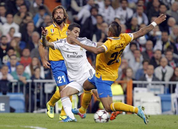 Soccer match between Real Madrid and Juventus Turin of the Champions League, held at the Santiago Bernabeu stadium, in Madrid 10 23 2013. Angel di Maria 