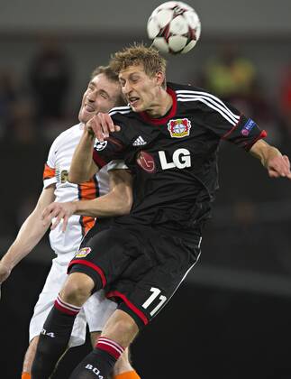 Leverkusen, 23.10.2013, BayArena Olexandr Kucher (Donezk), Stefan Kiessling (Bayer) Bayer Leverkusen - Schachtar Donezk mm