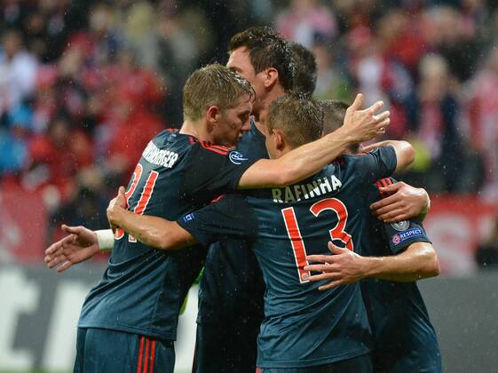 23.10.2013, xjhx, Fussball, Champions League, FC Bayern München - Viktoria Plzen, v.l. Franck Ribery (FC Bayern München) Torjubel, Goal celebration, celebrate the goal 1:0