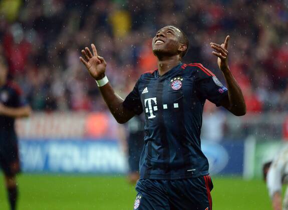 23.10.2013, xjhx, Fussball, Champions League, FC Bayern München - Viktoria Plzen, v.l.David Alaba (FC Bayern München) Torjubel, Goal celebration, celebrate the goal 2:0