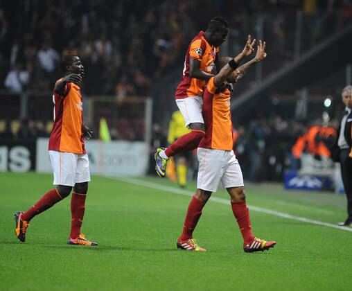 UEFA Champions League group B match between Galatasaray and FC Copenhagen at Turk Telekom Arena Stadium on October 23, 2013 in Istanbul, Turkey Pictured: Galatasaray s Felipe Melo celebrates after his goal. 