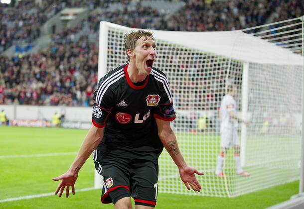 Jubel Stefan KIESSLING (LEV) nach seinem Tor zum 4:0, Fussball Champions League, Vorrunde, 3. Spieltag, Bayer 04 Leverkusen (LEV) - Schachtar Donezk, am 23.10.2013 in Leverkusen Deutschland.